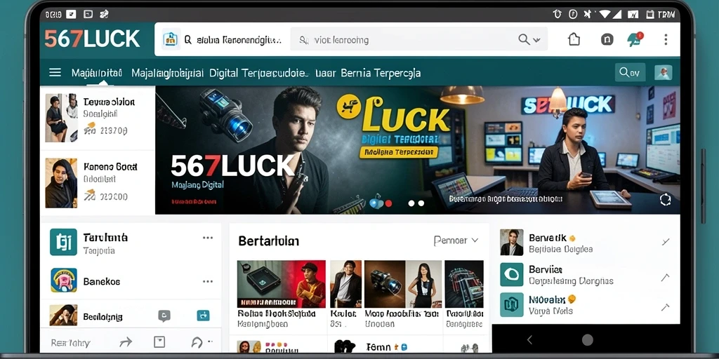 Antarmuka aplikasi 567LUCK menampilkan berita dan artikel menarik.