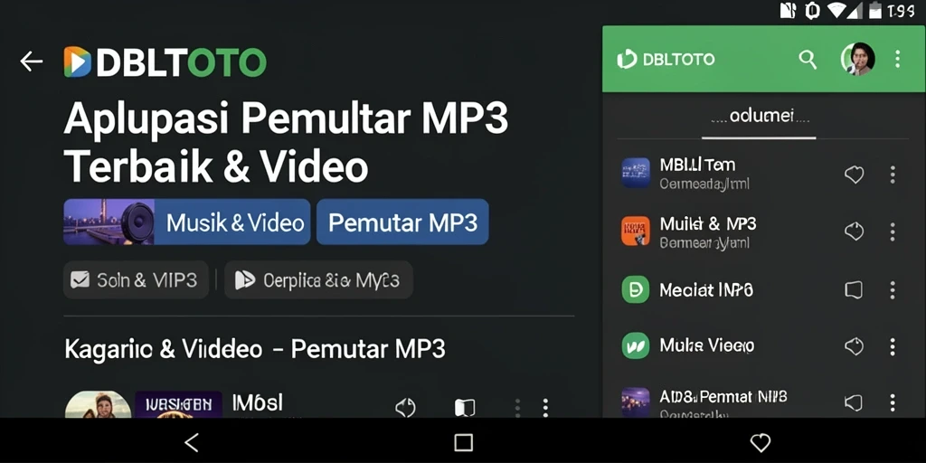 Antarmuka pemutar MP3 DBLTOTO yang sederhana dan menarik.