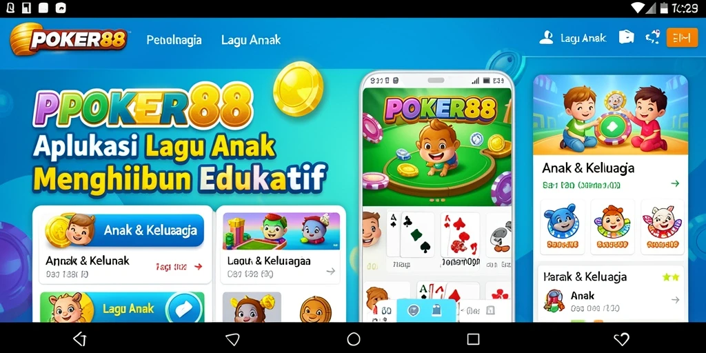 Antarmuka POKER88 yang colorful dan fungsional untuk anak-anak.