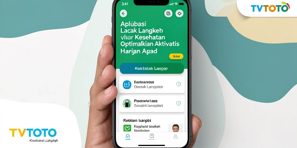 Antarmuka aplikasi TVTOTO yang menunjukkan statistik langkah harian.