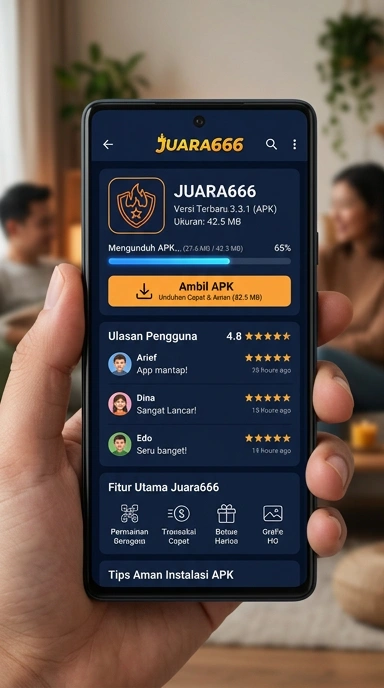 Tampilan halaman APK juara666